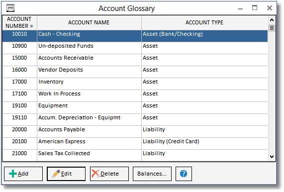 acct glossary