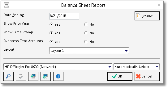 balance sheet report