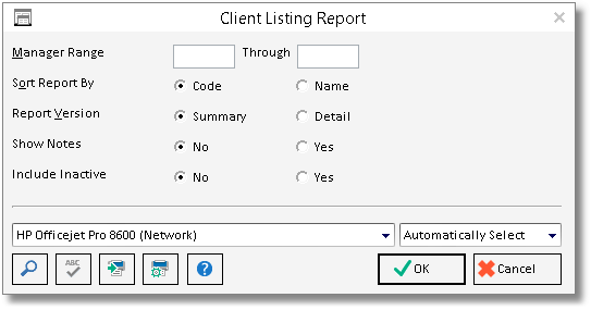 client listing report