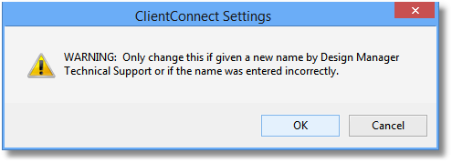 clientconnect - warning edit site name