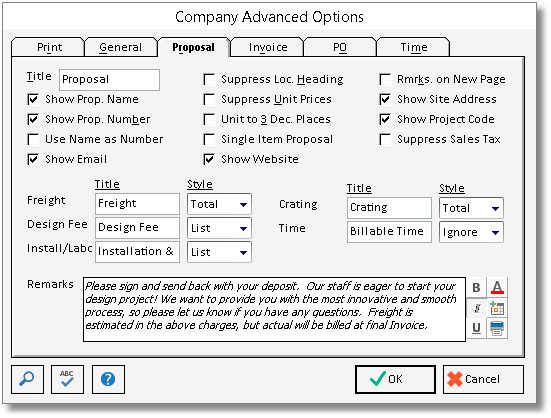 company adv - Proposal tab