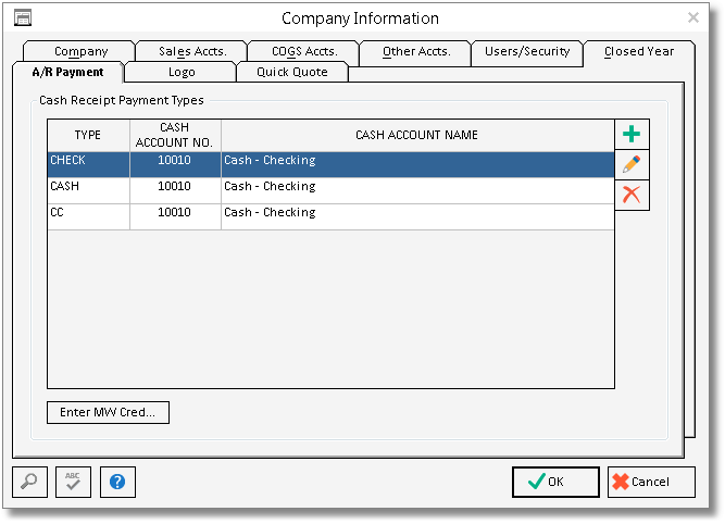 company info - ar pay tab