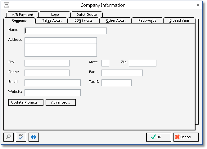 company info - comp tab