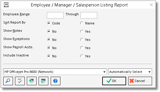 emp mgr listing report