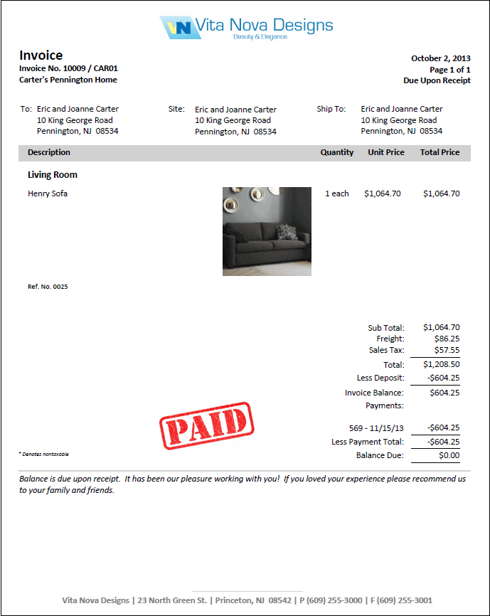 invoice modern w paid stamp