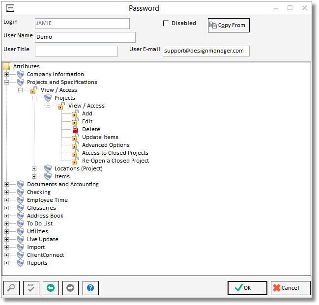 password window_lock delete proj 