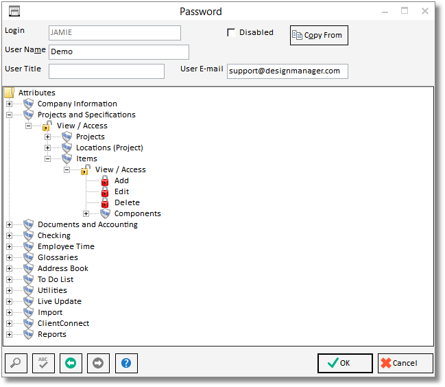 password window_lock item 