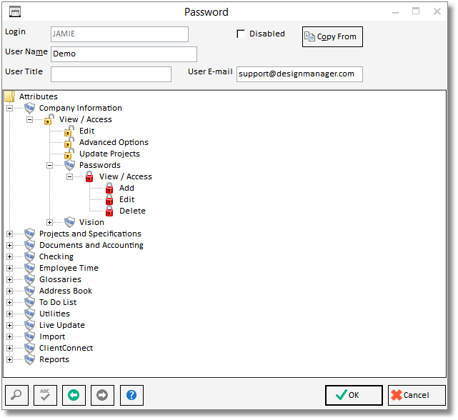 password window_lock password tab