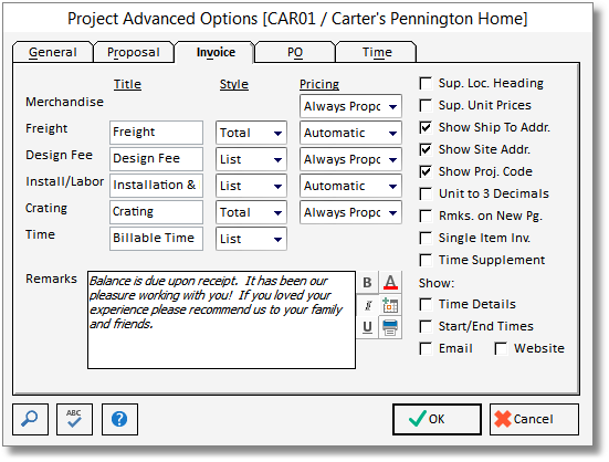 proj_adv_invoice tab