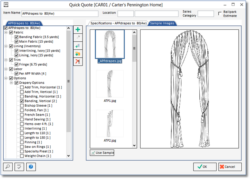 QQ-APPdrapes example-sample images tab