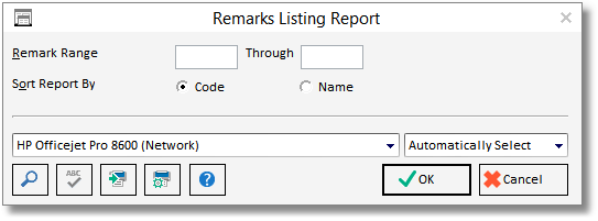 remarks list report