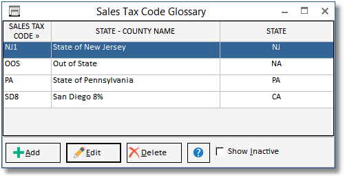 sales tax glossary