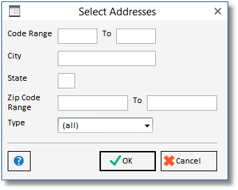 select addresses