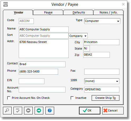 vendor glossary-vendor tab