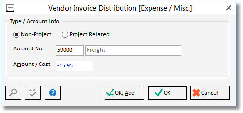vendor invoice dist window_exp -NON proj related-refund