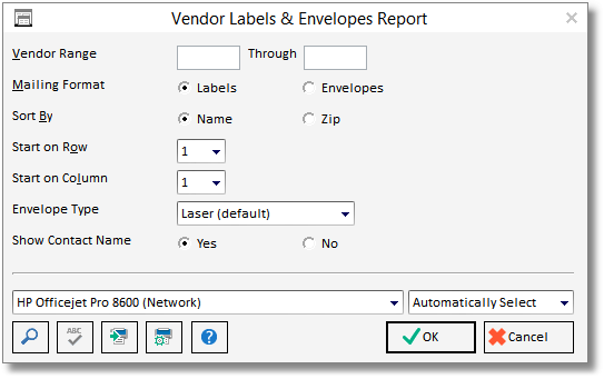vendor labels report