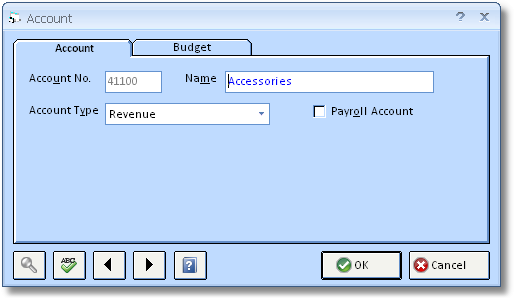 Account window account tab