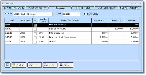 Checking Checkbook