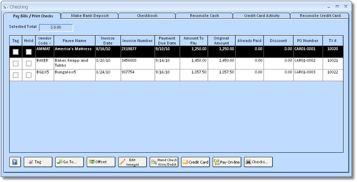 Checking Pay Print