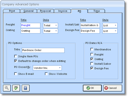 Company Advanced Options PO