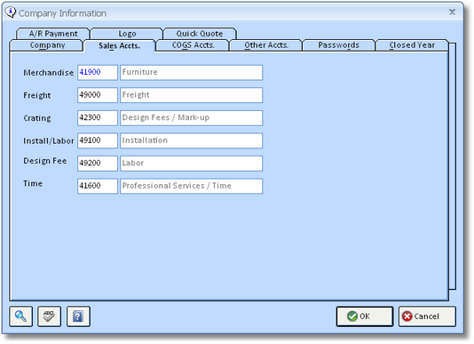 Company Information Sales Accts
