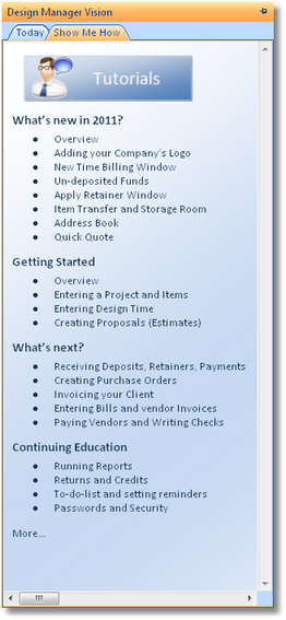 Design Manager Vision - Show Me How Tab