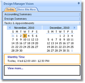 Design Manager Vision Window - Tasks and Appointments 2months