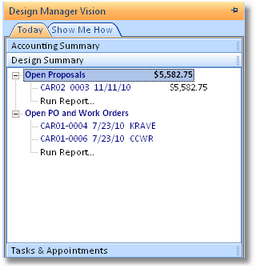 Design Manager Vision Window- Design Summary