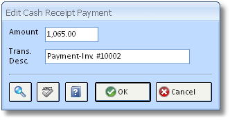 Edit Cash Receipt Payment