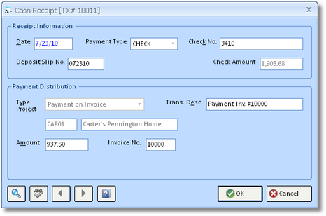 Edit Cash Receipt