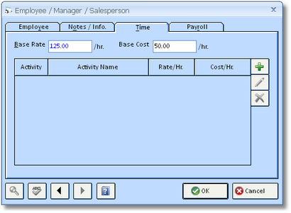 Employee Window Time Tab