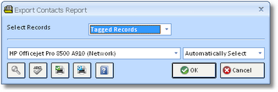 Export Contacts Report Window