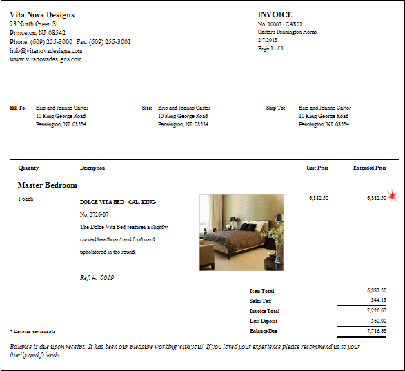 invoice example combine
