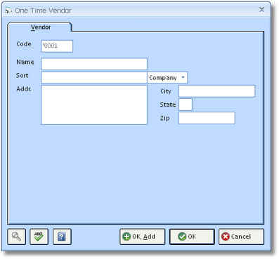 One Time Vendor Window