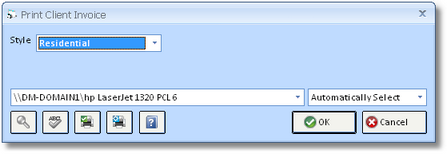 Print Client Invoice Window