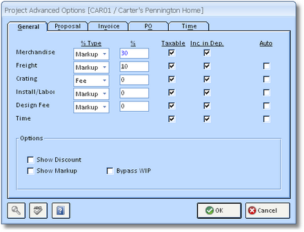 Project Advanced Options General