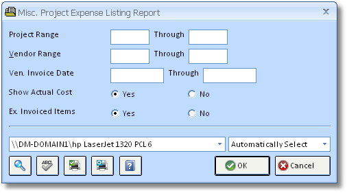 Project Expense Listing