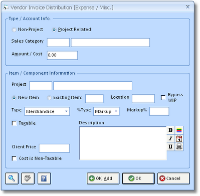 Project related Vendor Invoice Dist