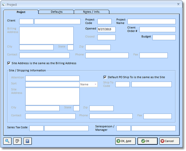 project window