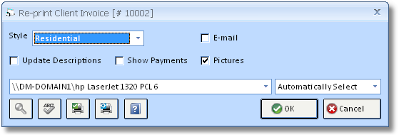 Re-Print Client Invoice