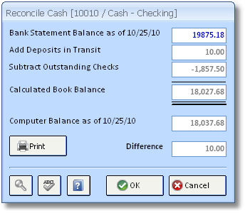 Reconciliation Cash