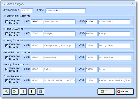 Sales Category Window