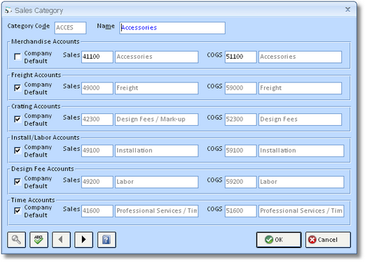Sales Category Window
