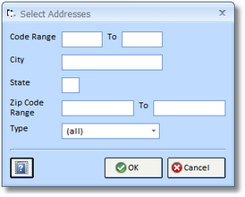 Select Addresses Window