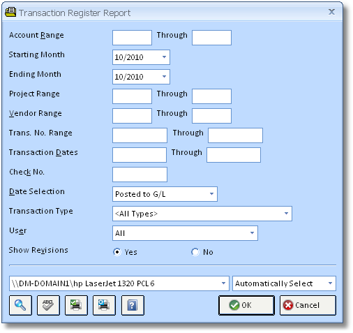 Transaction Register