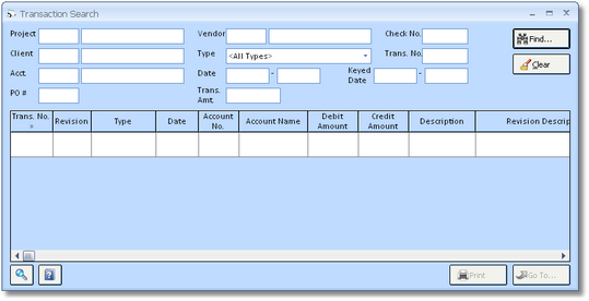 Transaction Search no data