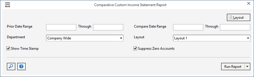 compar inc stmt report window