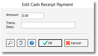 edit cash rec pay amt