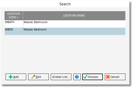 location - project glossary - search