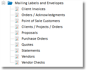 mailing label reports